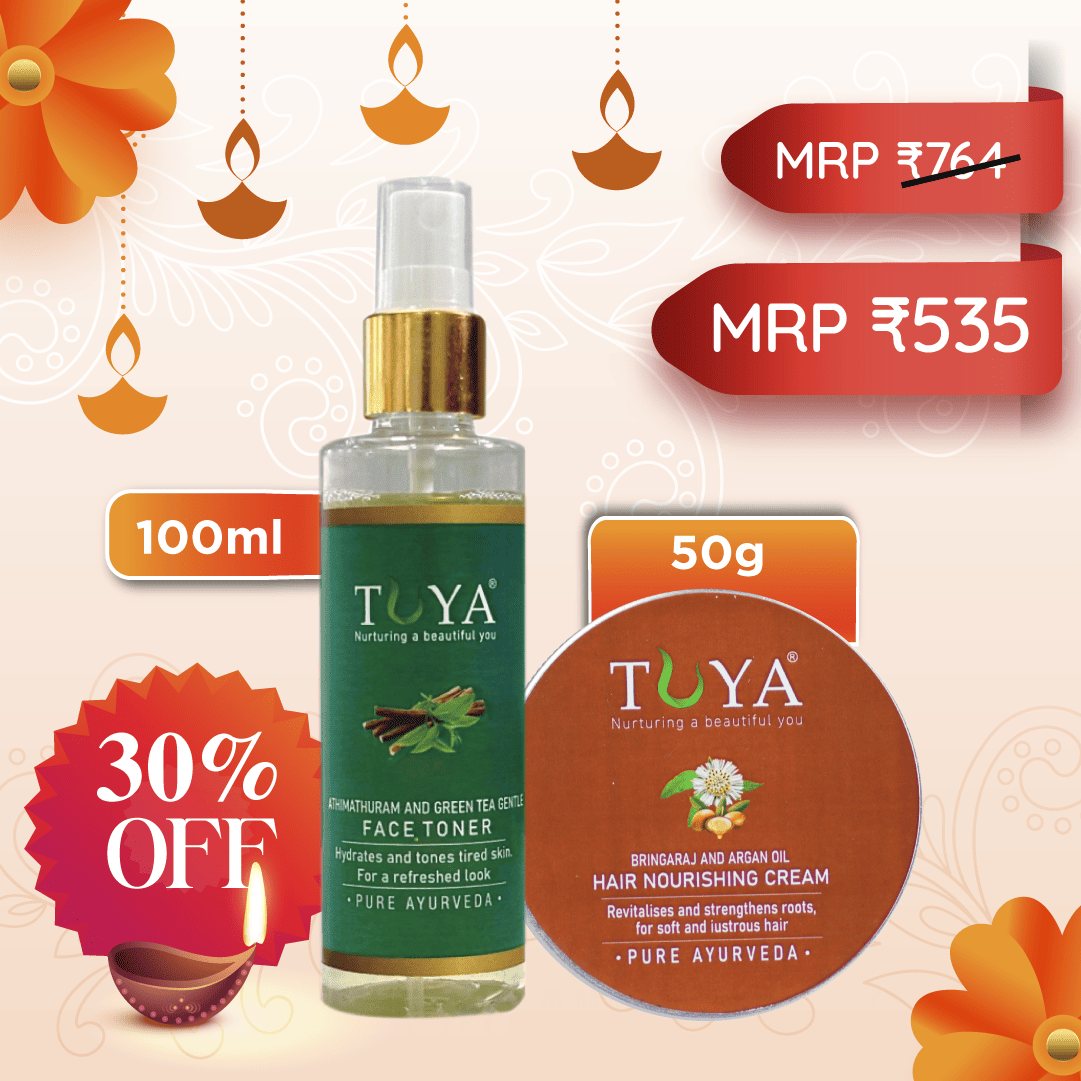 Bhringaraj & Argan oil Hair Cream (50gm) & Athimathuram And Green Tea Face Toner (100ml) (Copy)