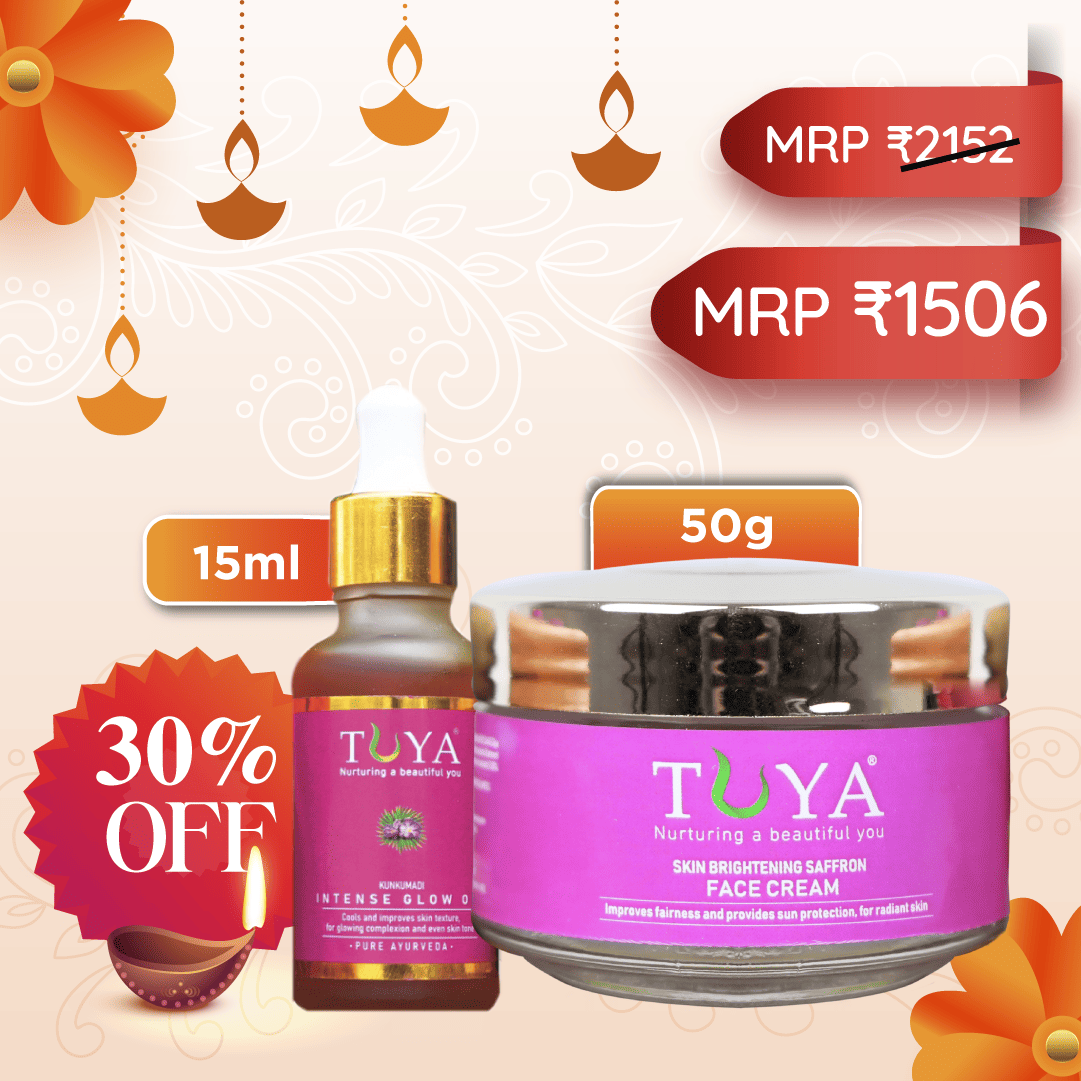 Kunkumadi Intense Glow Oil (15ml) and Saffron Face Cream (50gm)
