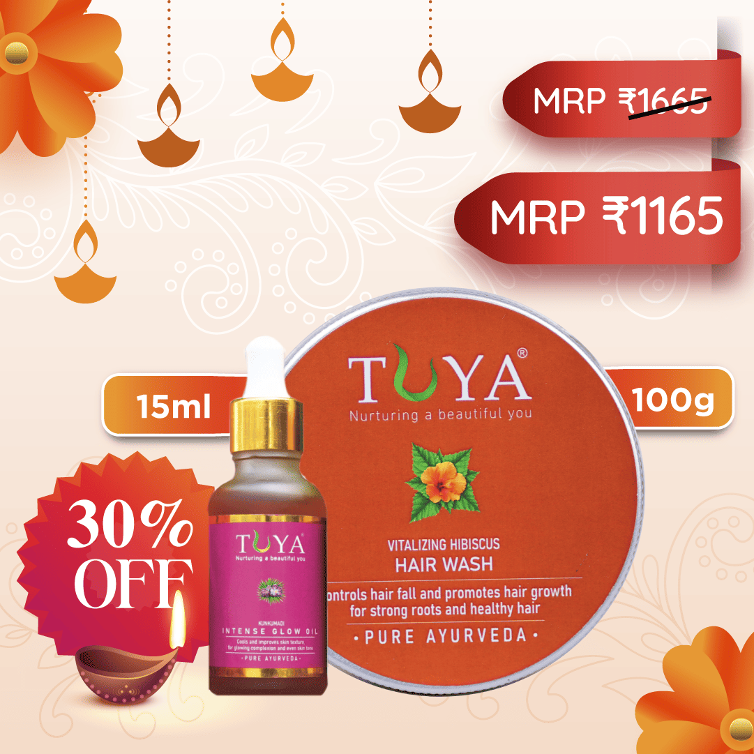 Kunkumadi Intense Glow Oil (15ml) and Hibiscus Hair Wash (100gm)